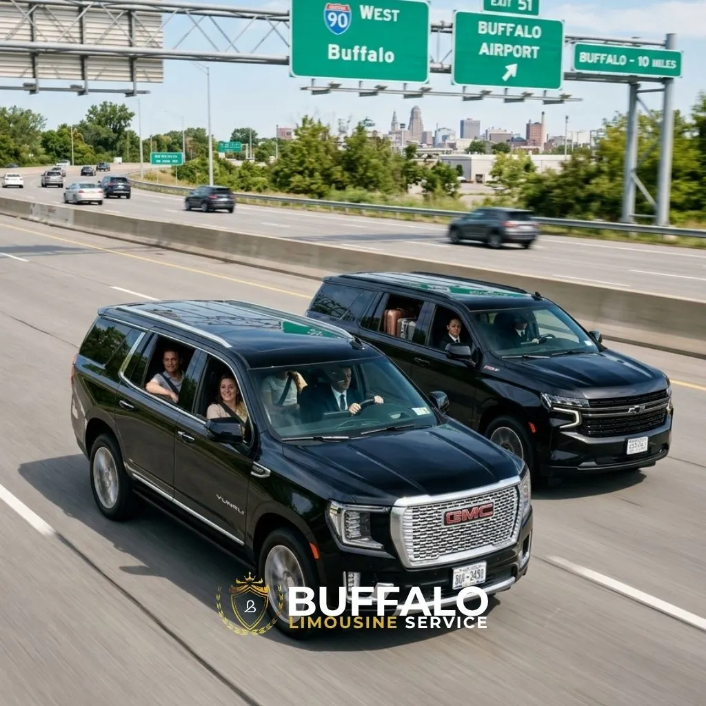 Airport Limo Service Oakville to Buffalo Airport luxury SUV highway transfer